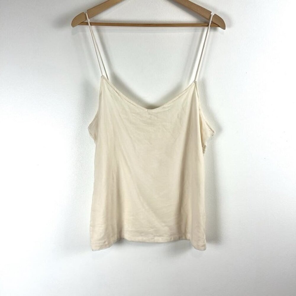 Isaac Mizrahi Target Ivory Tank Top XL Sheer Overlay Camisole‎ y2K Spaghetti